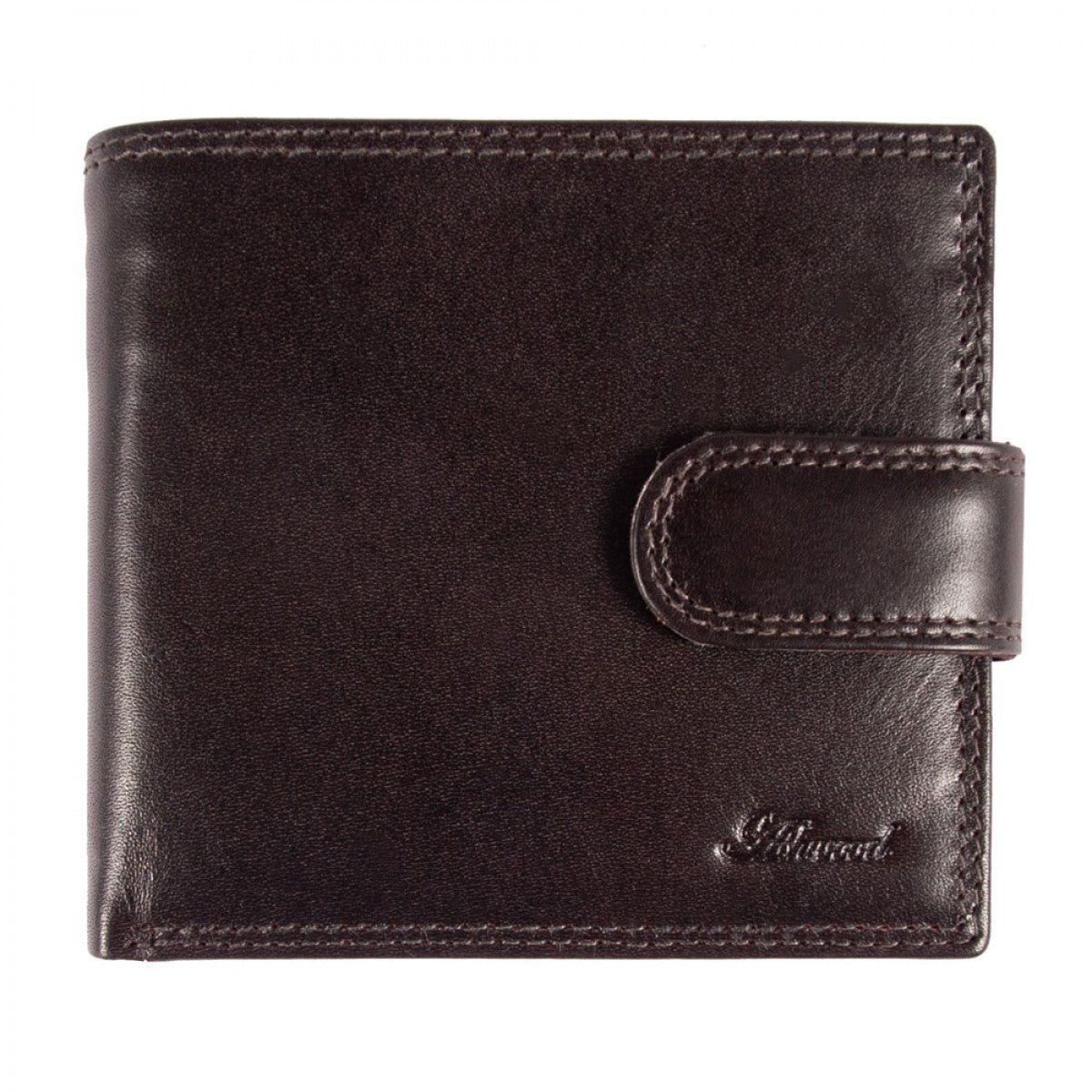 Темно-коричневий чоловічий гаманець із гладкої шкіри ASHWOOD 1222 VT BRN