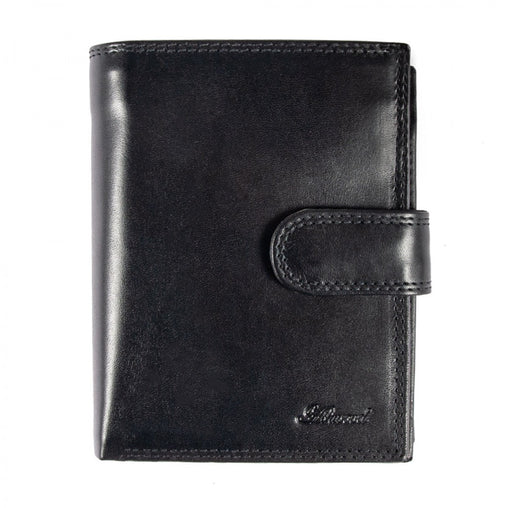 Чорний чоловічий гаманець з гладкої шкіри ASHWOOD 1246 VT BLACK
