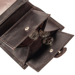 Темно-коричневый мужской кошелек из гладкой кожи ASHWOOD 1246 VT BRN