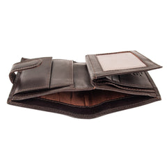 Темно-коричневый мужской кошелек из гладкой кожи ASHWOOD 1246 VT BRN