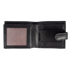 Чорний чоловічий гаманець з гладкої шкіри ASHWOOD 1258 VT BLACK