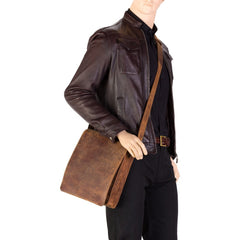 Коричневая мужская сумка на плечо Visconti 18410 Jasper (Oil Tan) -  Visconti