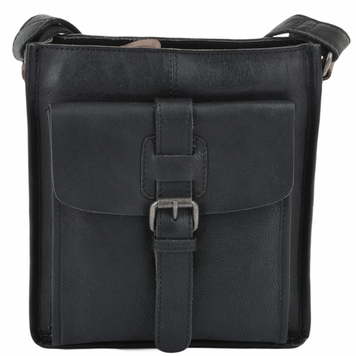 Черная мужская сумка на плечо  Ashwood  4551 VT BLK