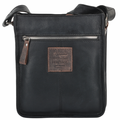 Черная мужская сумка на плечо  Ashwood  4551 VT BLK