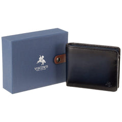 Темно-синій вінтажний чоловічий гаманець Visconti AT60 Arthur Tap'n'Go (Burnish Blue)