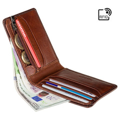 Коричневий вінтажний чоловічий гаманець Visconti AT63 Roland (Burnish Tan)