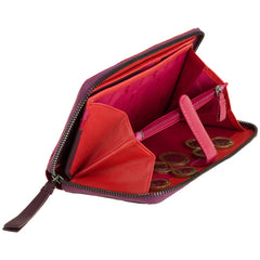 Женский красно-розовый кошелек клатч на молнии Visconti BRC98 Julia (Berry)