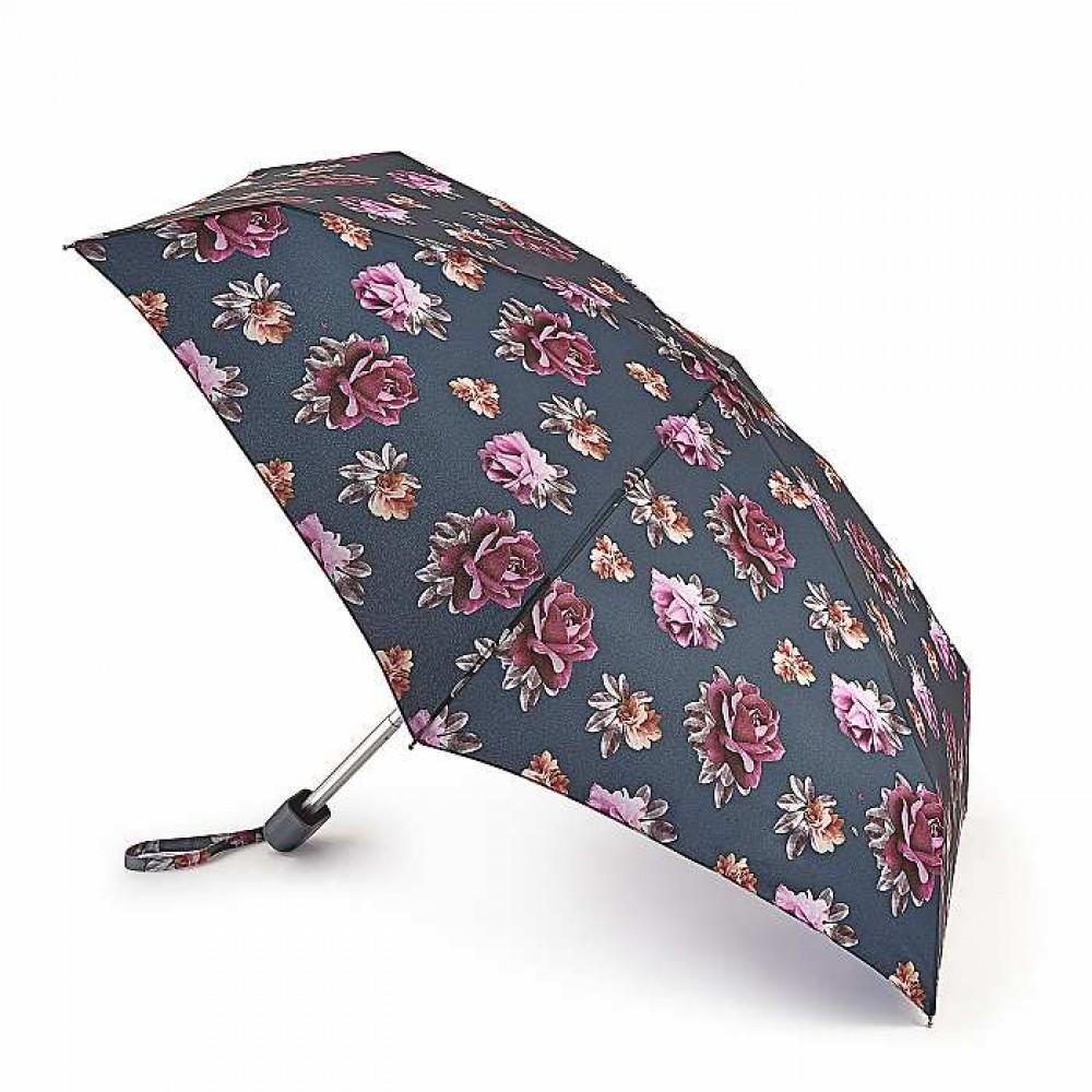 Мини зонт женский Fulton Tiny-2 L501 Steel Roses (Стальные Розы)