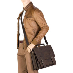 Мужской большой кожаный портфель Visconti 16055XL Hercules (oil brown)