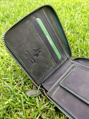 Гаманець на блискавці болотяного кольору Visconti 702 - Bullet (oil green)