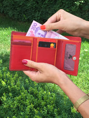 Компактний жіночий гаманець у три додавання RB39 Biola (Red/Multi), червоний