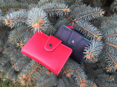 Червоний жіночий гаманець на кнопці Visconti SP31 Poppy RED M