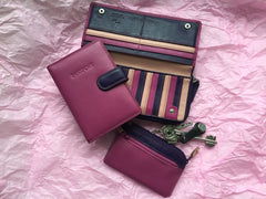 Великий рожевий жіночий гаманець Visconti RB55 Honolulu (Berry/Multi)