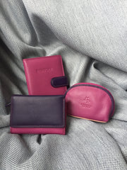 Компактний жіночий гаманець у три складання RB39 Biola (Berry/Multi), рожевий