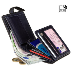 Чорно-синій чоловічий гаманець на застібці Visconti TR35 Atlantis (Black/Blue)