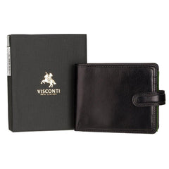 Чорно-зелений чоловічий гаманець на застібці Visconti TR35 Atlantis (Black/Green)