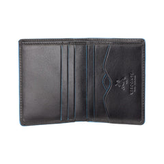 Черный мужской кошелек с синей каймой Visconti ALP84 Smith (Black) с защитой RFID -  Visconti