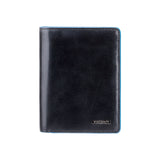 Чорний чоловічий гаманець у три складання з синьою облямівкою Visconti ALP87 Ralph (Black)