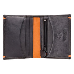 Небольшой мужской кошелек с монетницей на молнии Visconti AP61 Brig (Black/Orange) -  Visconti
