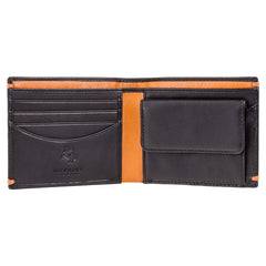 Классический черный мужской кошелек с монетницей Visconti AP62 Montreux (Black/Orange) -  Visconti