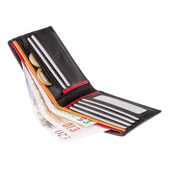 Мужской кошелек с оранжево-красным декором Visconti BD707 Le Chiffre (Black/Orange) -  Visconti