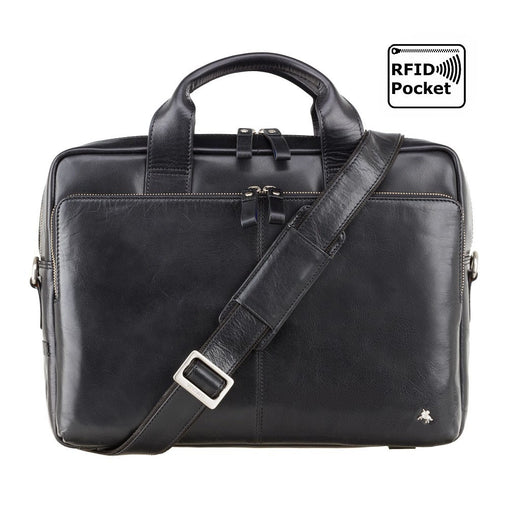 Черная сумка для ноутбука 13" Visconti ML30 Hugo с защитой RFID (black) -  Visconti