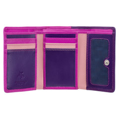 Компактный женский кошелек в три сложения RB39 Biola (Berry/Multi), розовый -  Visconti