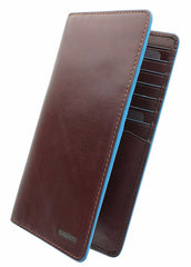 Купюрник коричневого цвета с синими декором Visconti ALP88 Jean-Paul (Brown) -  Visconti