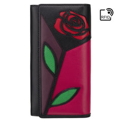 Жіночий гаманець з трояндою Visconti PTL30 Alba (Fuchsia Multi)