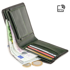 Темно-зелений вінтажний чоловічий гаманець Visconti AT60 Arthur Tap'n'Go (Burnish Green)