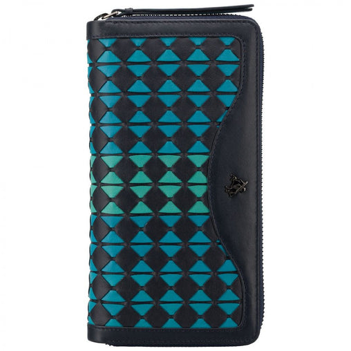 Жіночий чорно-синій гаманець клатч Visconti BR76 BLUE/ORCHID