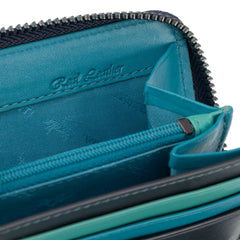 Жіночий чорно-синій гаманець клатч Visconti BR76 BLUE/ORCHID