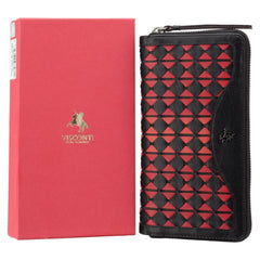 Жіночий чорно-вишневий гаманець клатч Visconti BR76 BLK/CHERRY на блискавці