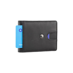 Чорно-синій чоловічий гаманець із затиском Visconti VSL57 Tap'n'Go (Black/Cobalt)