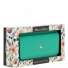 Жіночий гаманець клатч ASHWOOD J54 GUMDROP-GREEN (Бірюзовий)
