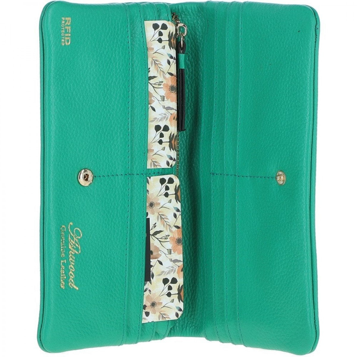 Жіночий гаманець на кнопці ASHWOOD J56 GUMDROP-GREEN (Бірюзовий)