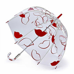 Дизайнерська жіноча парасолька-тростина прозора LULU GUINNESS BY FULTON L719 FUN OVER SIZED LIPS (ВЕЛИКІ ГУБИ)