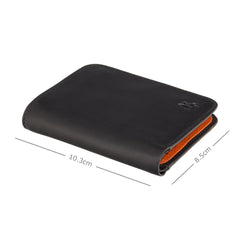 Компактний чорно-жовтогарячий чоловічий гаманець Visconti VSL34 Black/Orange