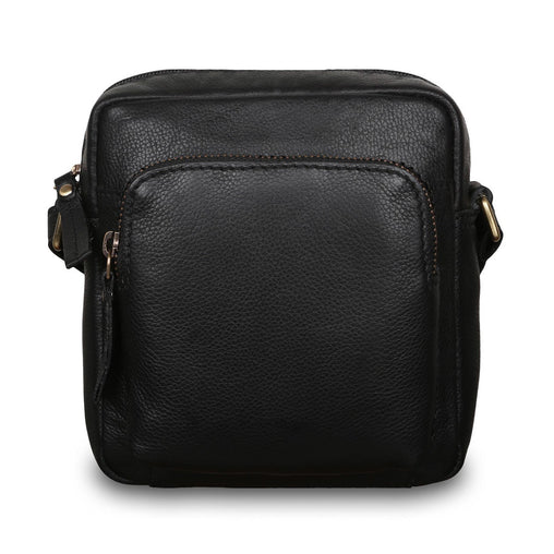 Черная мужская сумка на плечо  Ashwood M55 Black (Черный)