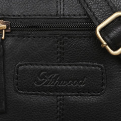 Черная мужская сумка на плечо  Ashwood M55 Black (Черный)