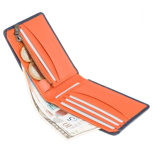 Сине-оранжевый мужской кошелек Visconti PLR72 Segesta (Steel Blue/Orange) -  Visconti