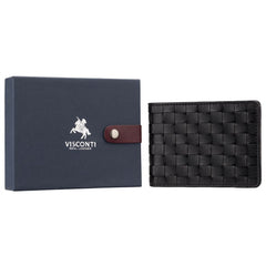 Черный винтажный мужской кошелек без монетницы Visconti PT105 Sergio (Black)