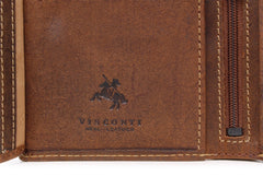 Светло-коричневый многофункциональный мужской кошелек Visconti 709 Rifle (Oil Tan) -  Visconti