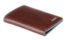 Коричневый мужской кошелек с синей каймой Visconti ALP84 Smith (Brown) с защитой RFID -  Visconti