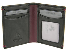 Компактный мужской кошелек без монетницы Visconti AP60 Thun (Black/Burgundy) - черный\бургунди -  Visconti