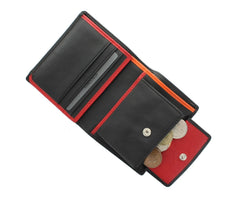 Мужской кошелек с оранжево-красным декором Visconti BD22 Dr. No (Black/Orange) -  Visconti