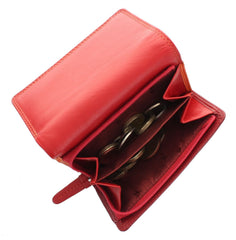 Компактный женский кошелек в три сложения RB39 Biola (Red/Multi), красный -  Visconti