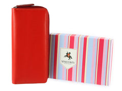 Большой красный женский кошелек Visconti RB55 Honolulu (Red/Multi) -  Visconti