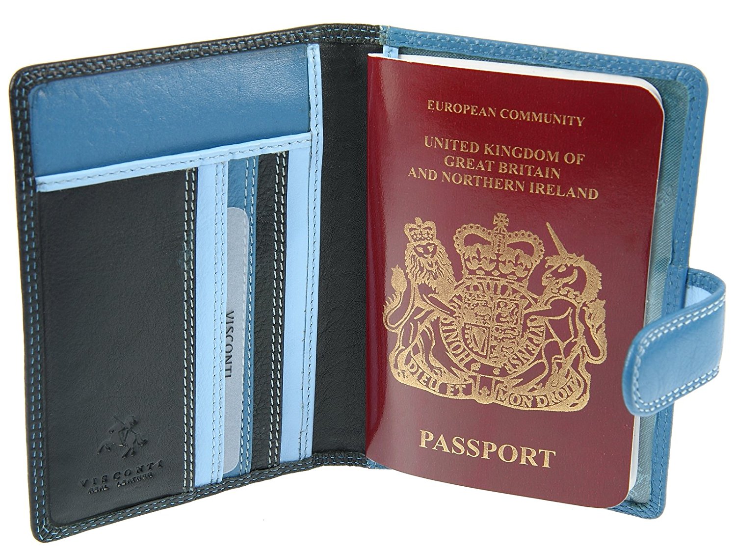Обложка на паспорт Visconti RB75 - Sumba (blue multi) -  Visconti