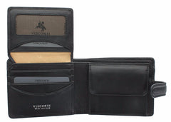 Черный мужской кошелек на застежке Visconti TSC48 Filipo (Black) -  Visconti